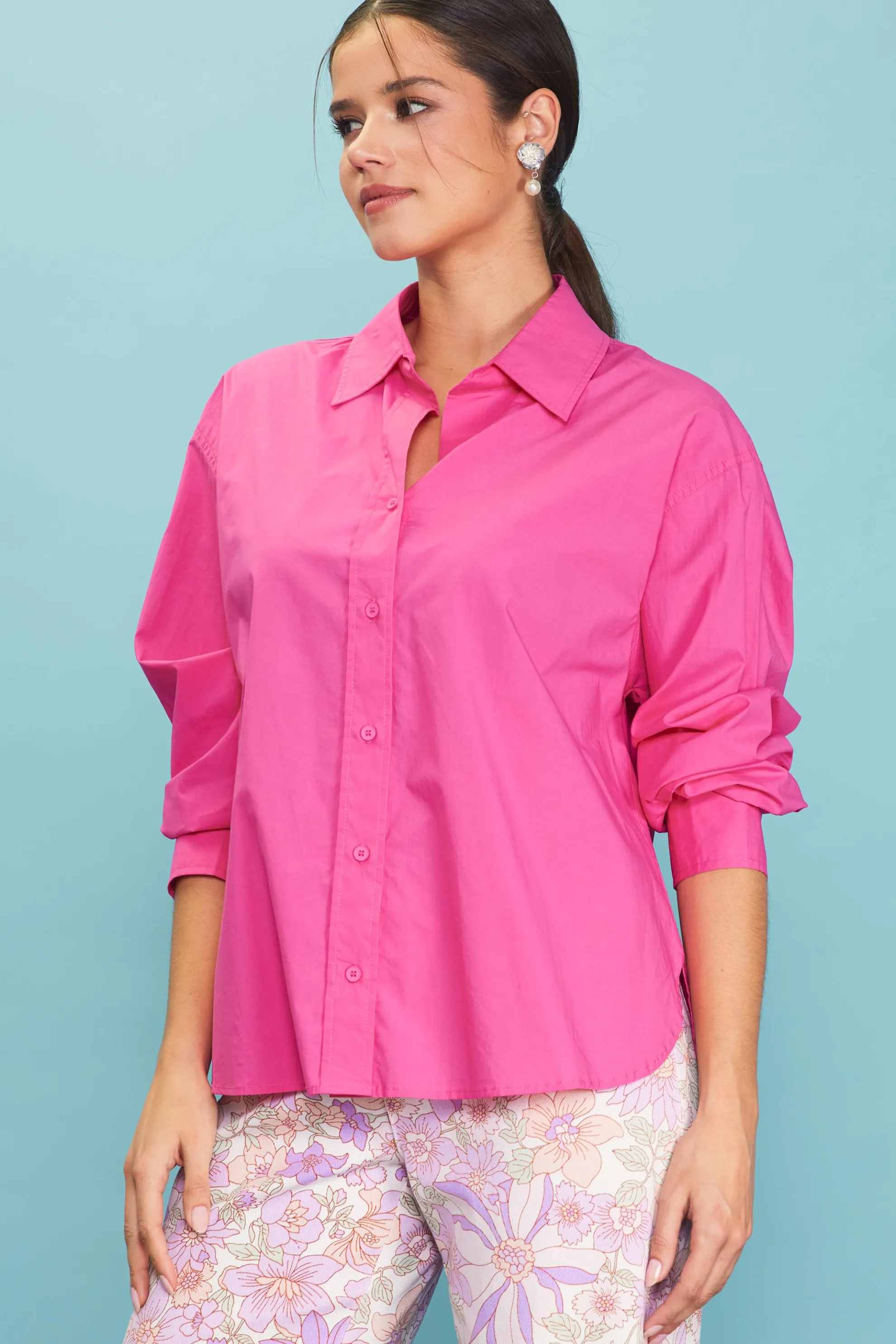 Relaxed Fit Poplin Longsleeve Shirt