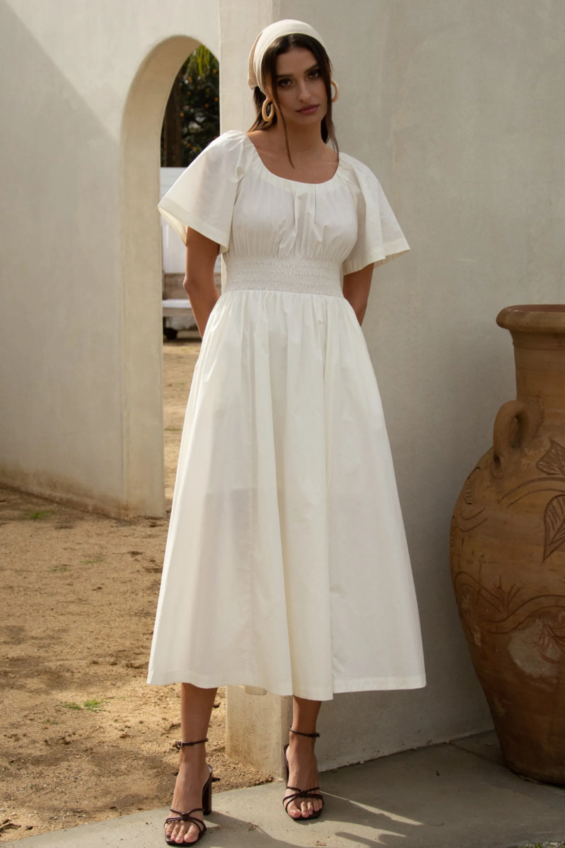 Andrea Poplin Midi Dress