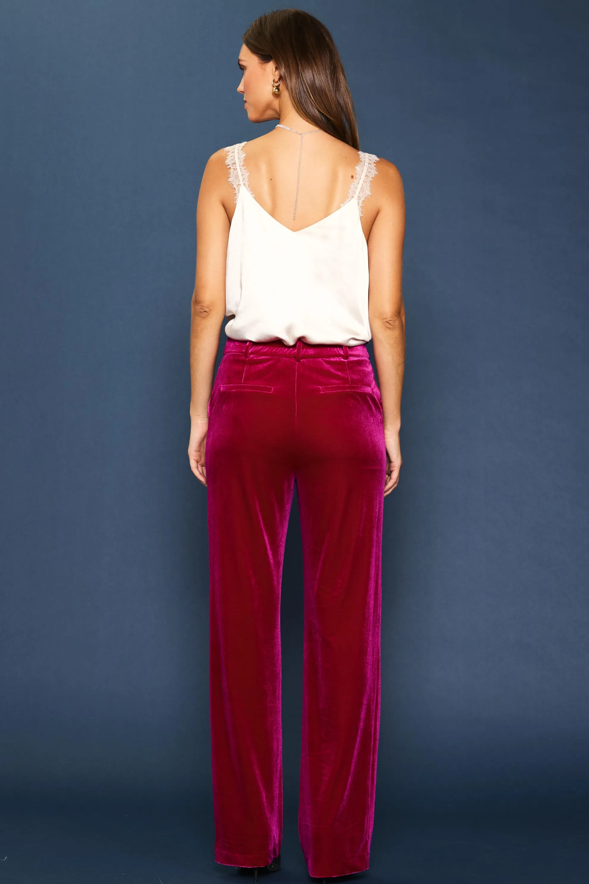 Velvet Wide Leg Pants