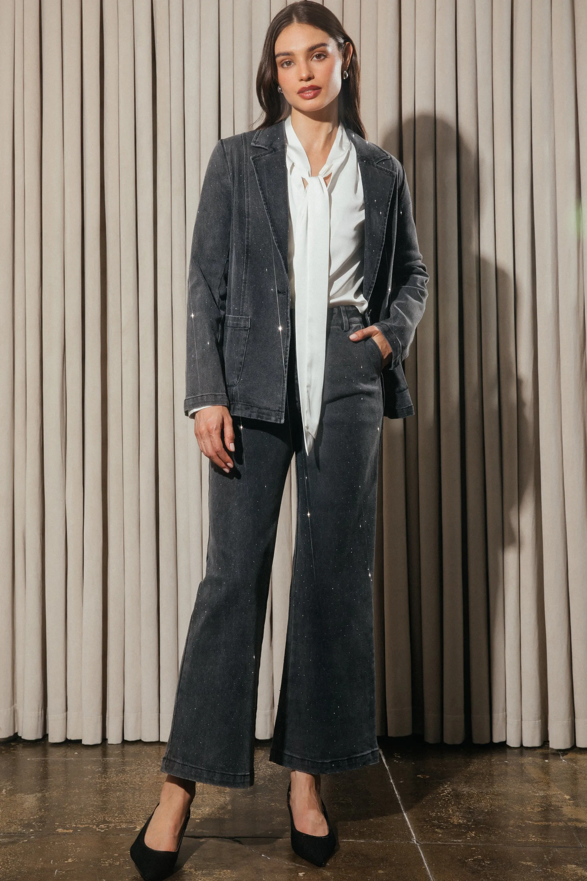 Lydia Rhinestone Denim Pants