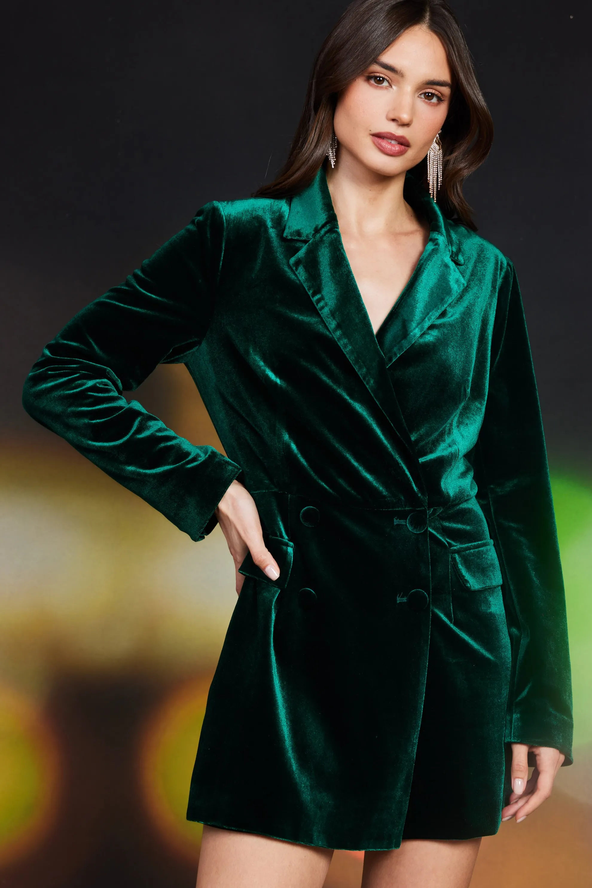 Velvet Double Breasted Romper