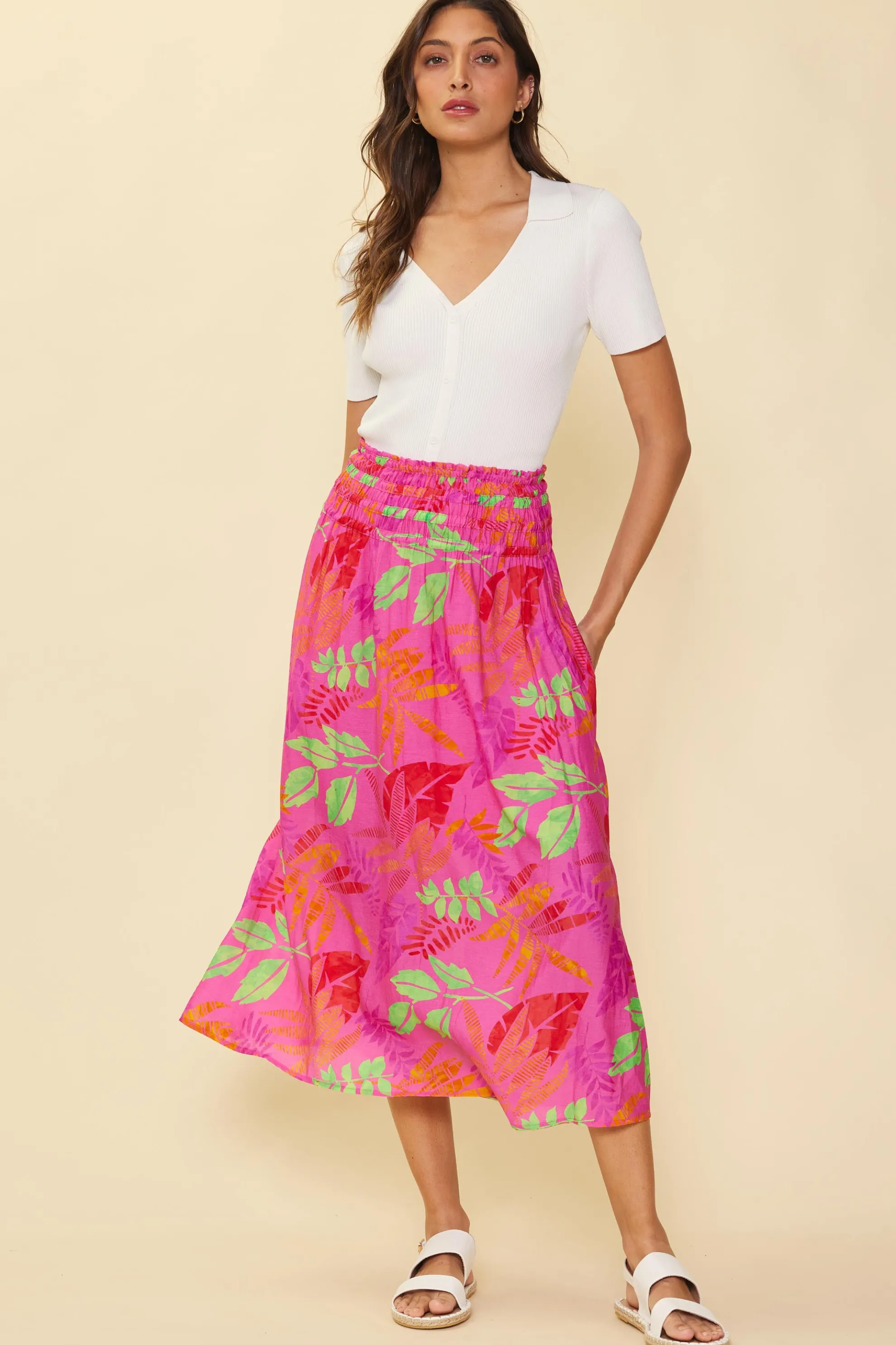 Tropical Print Skirt