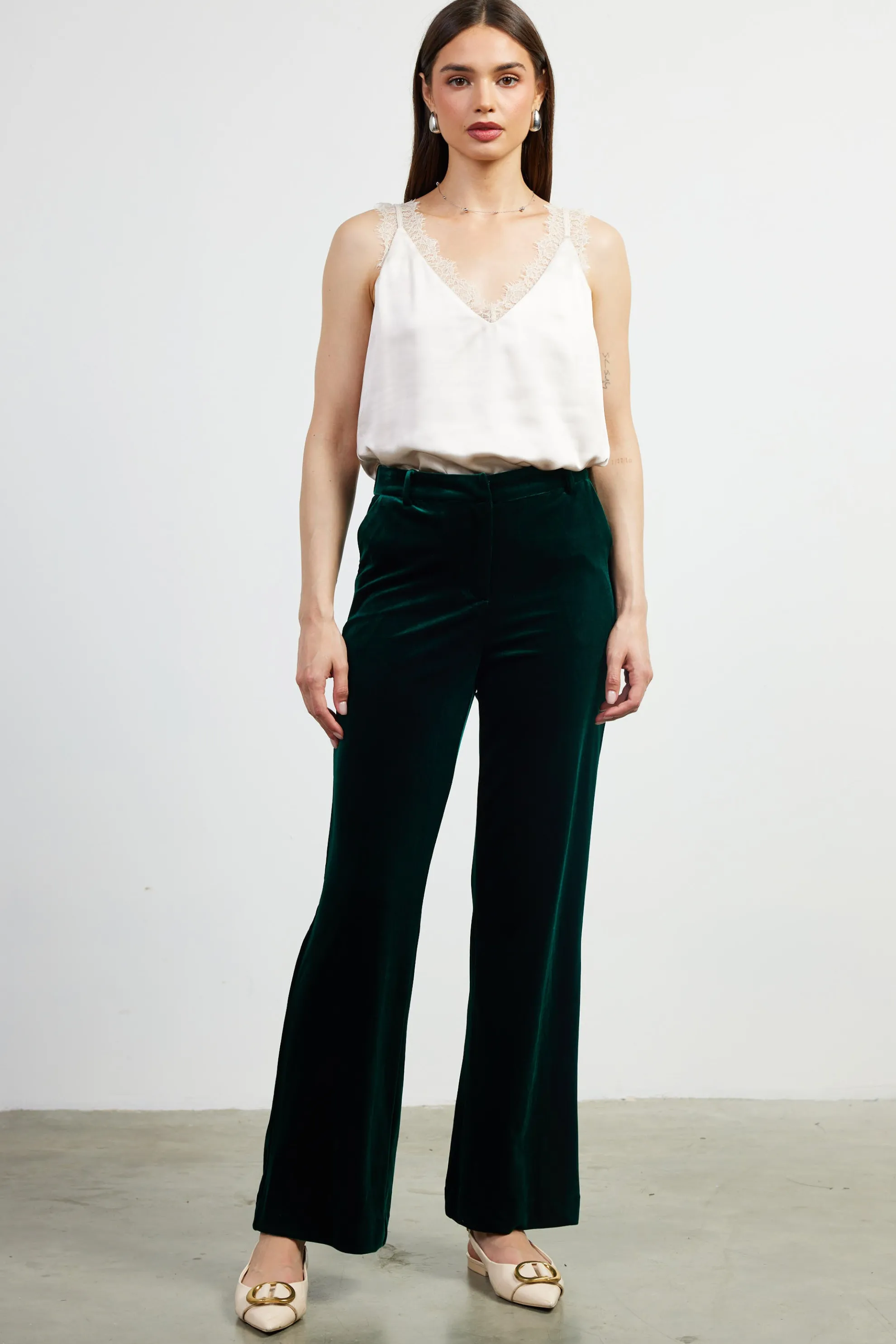 Velvet Wide Leg Pants