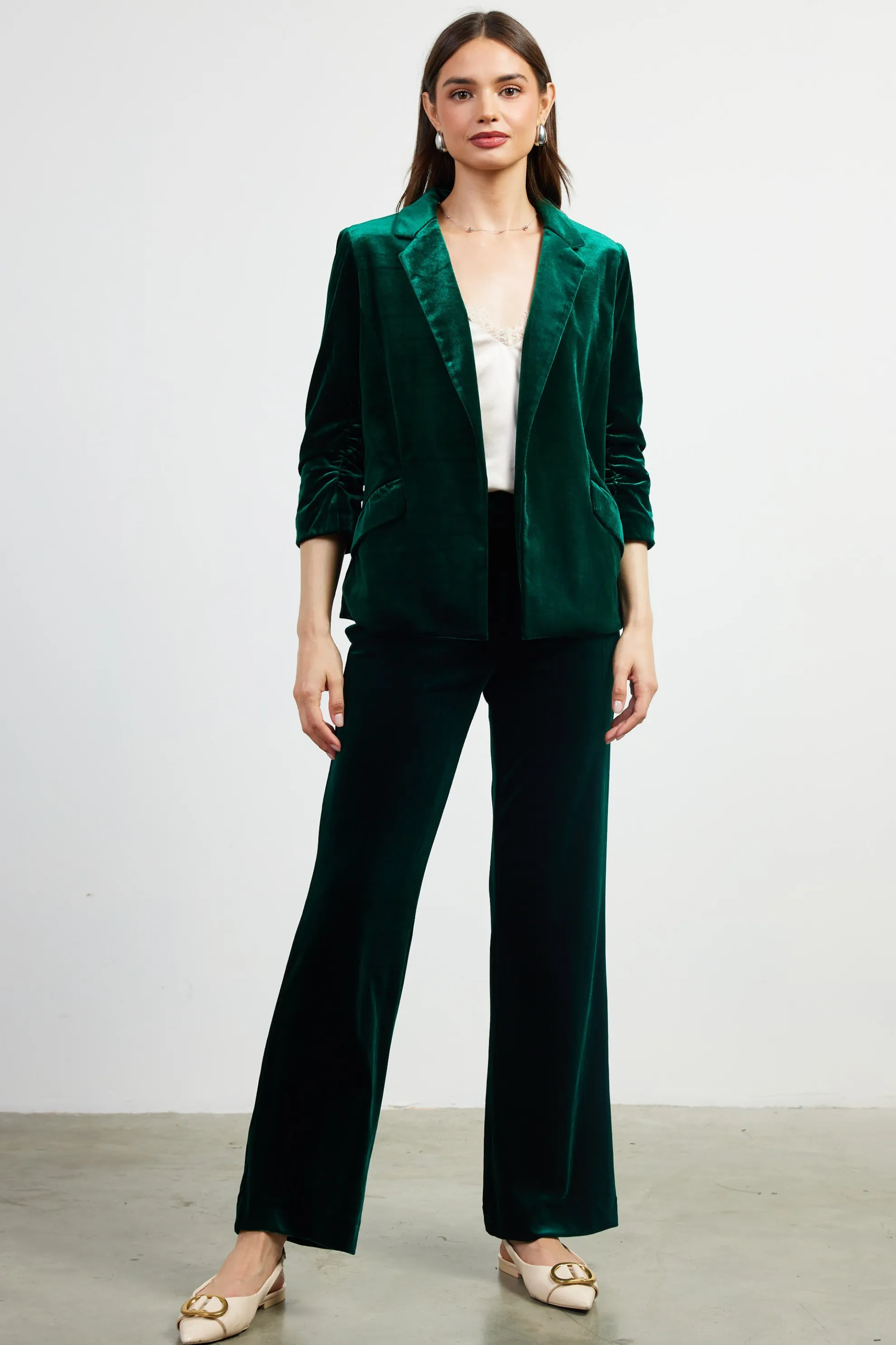 Velvet Wide Leg Pants