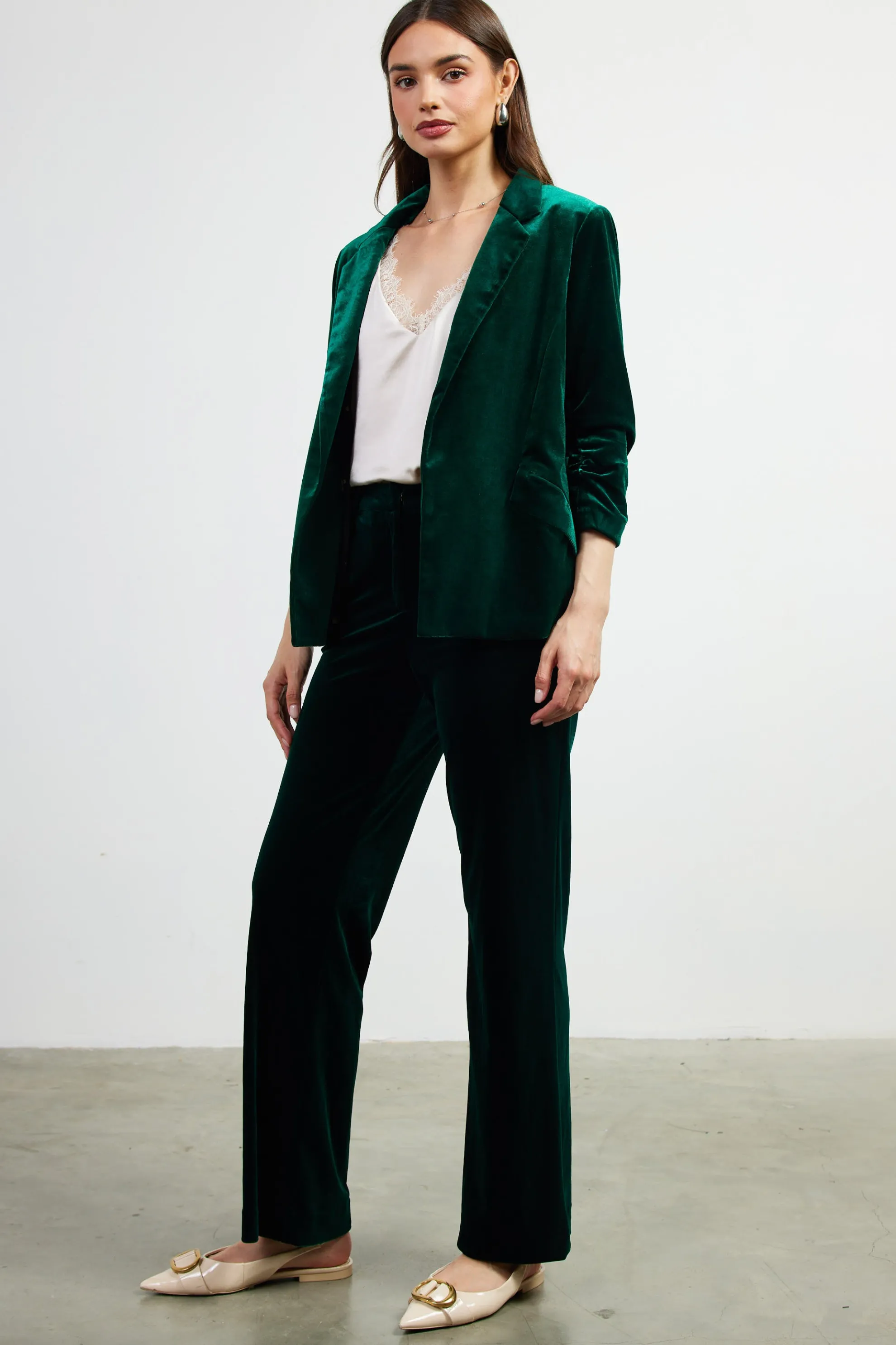 Velvet Wide Leg Pants