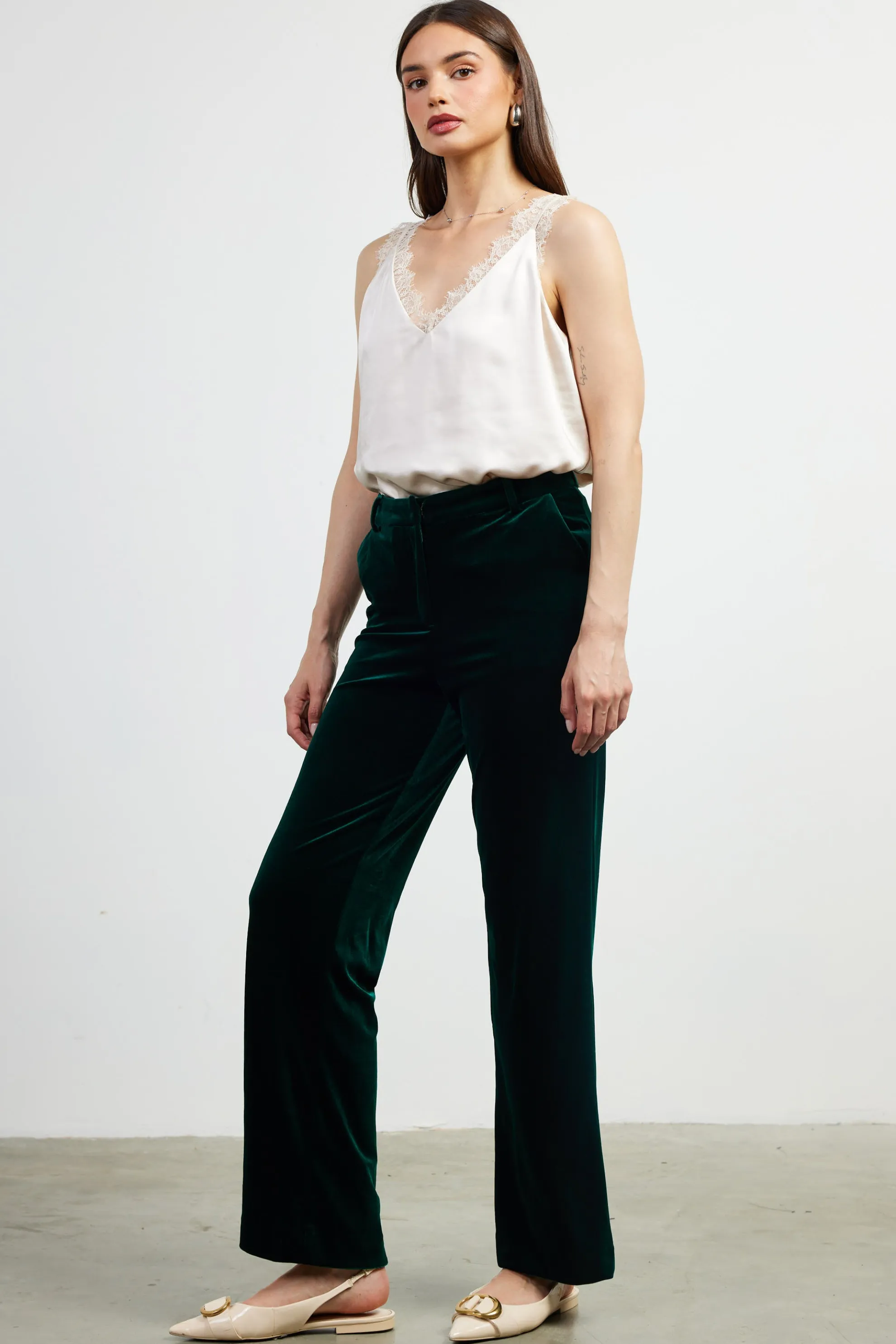 Velvet Wide Leg Pants