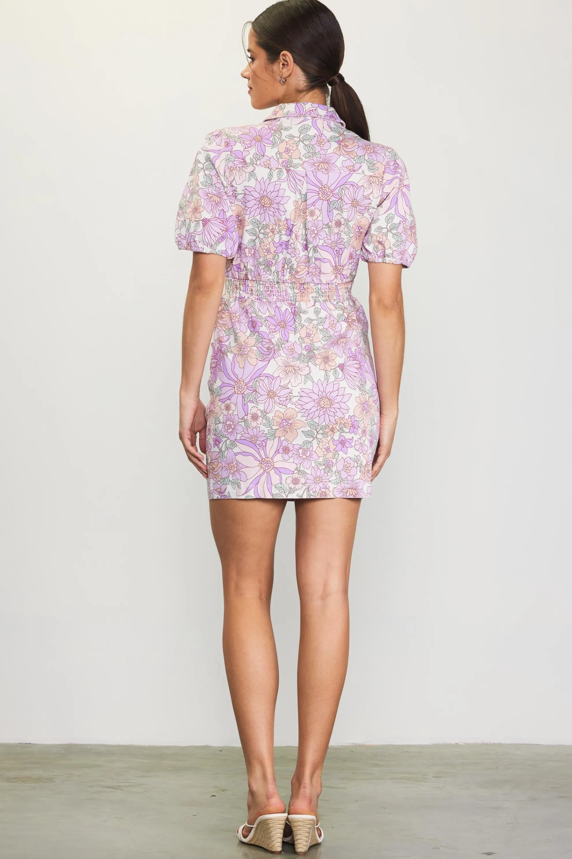 Retro Collared Mini Dress