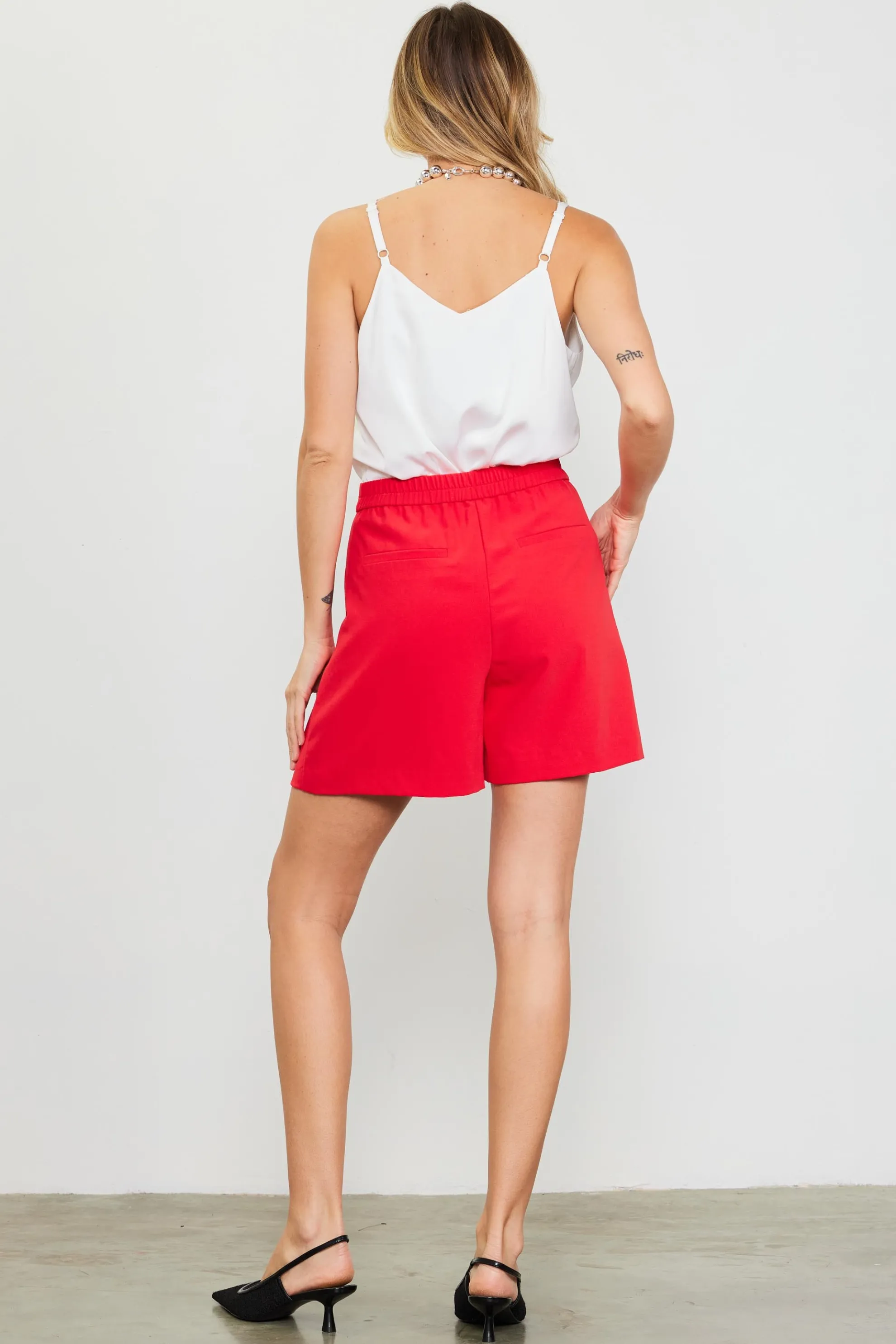 High Waisted Pleated Shorts