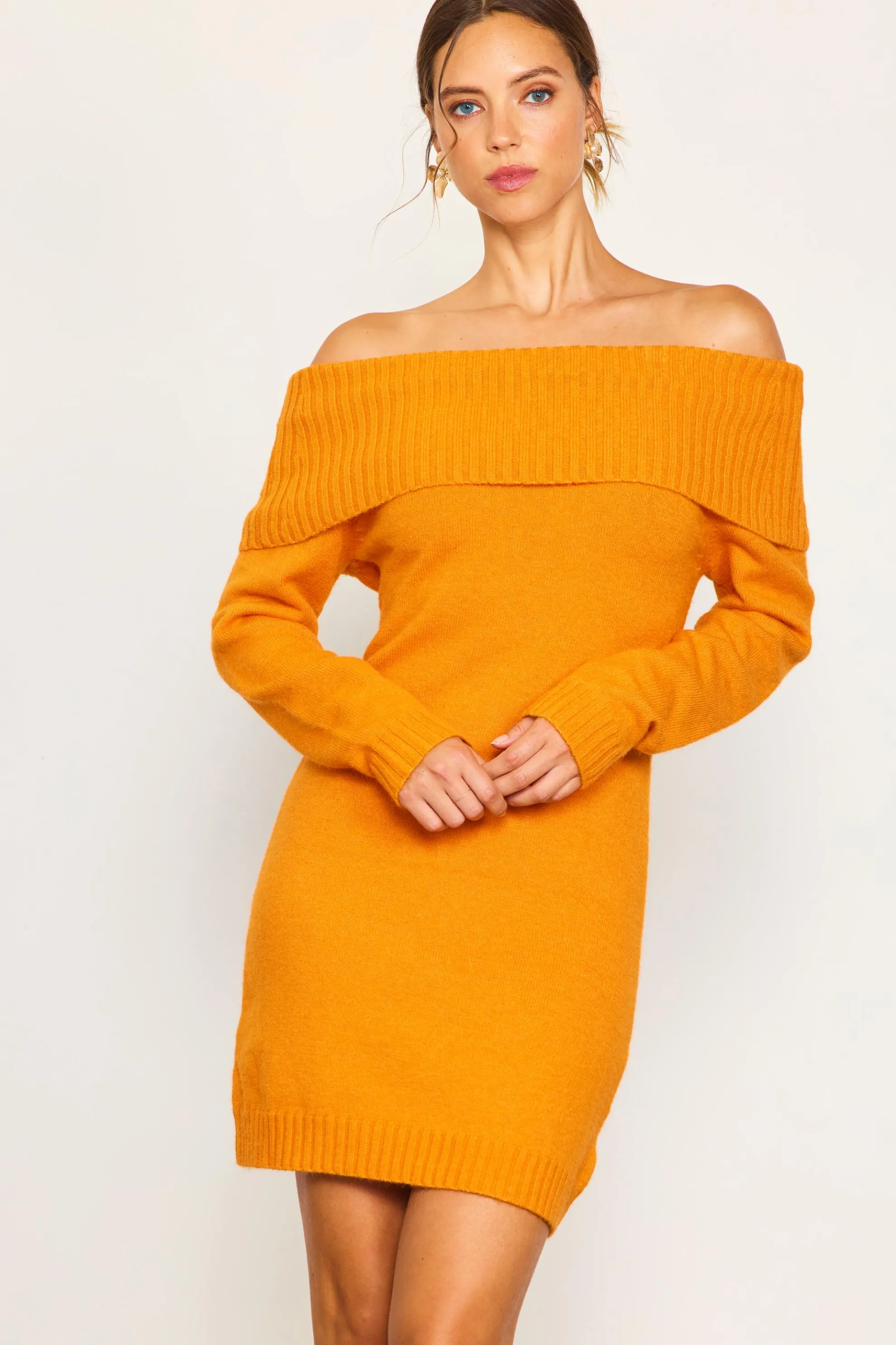 Off Shoulder Mini Sweater Dress