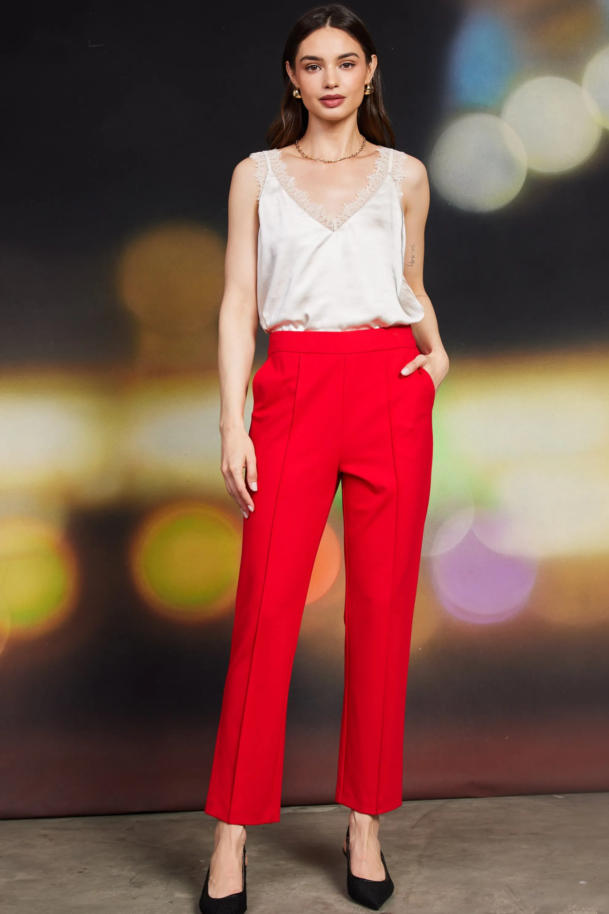 Knit Pintuck Trouser