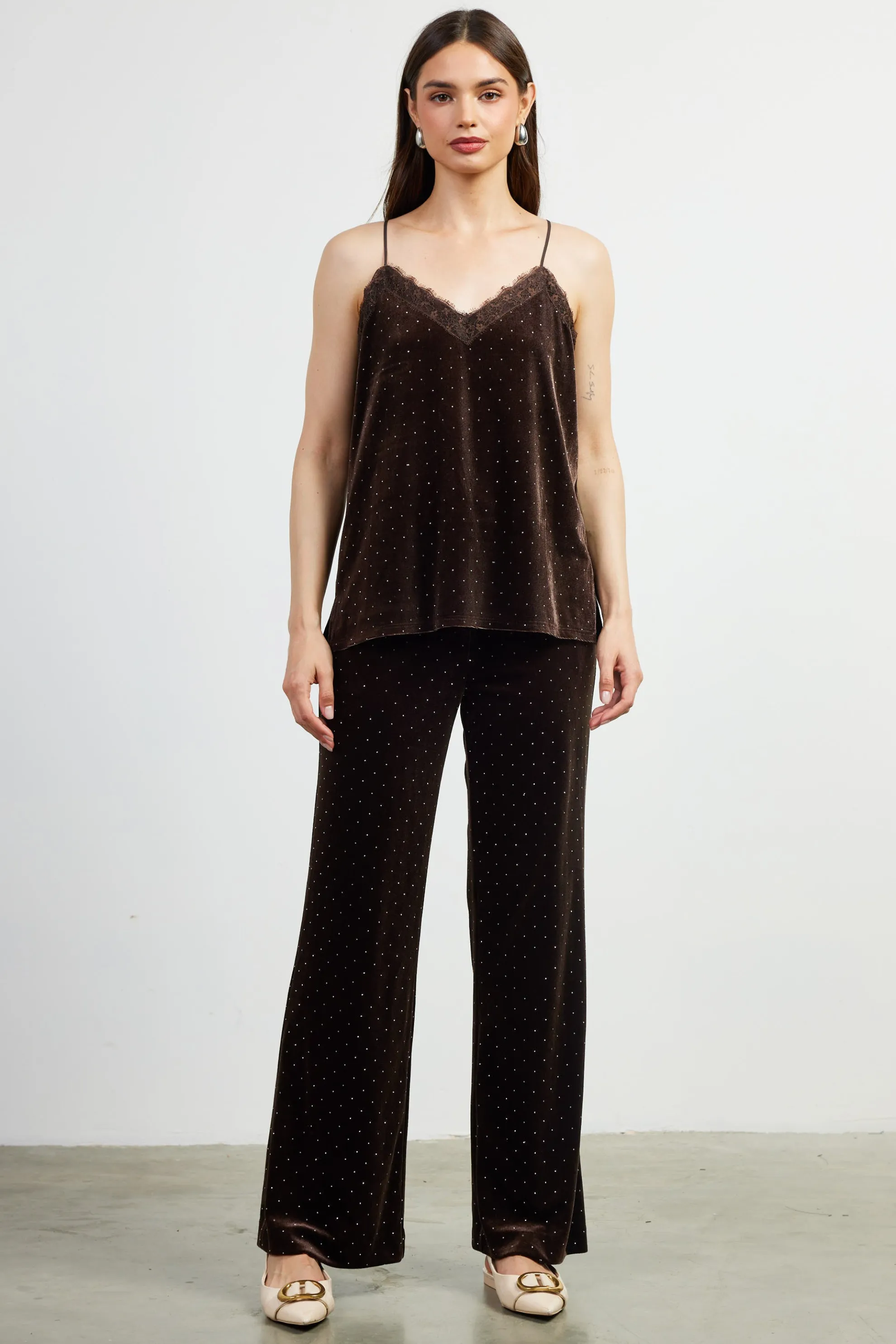 Rhinestone Velvet Cami