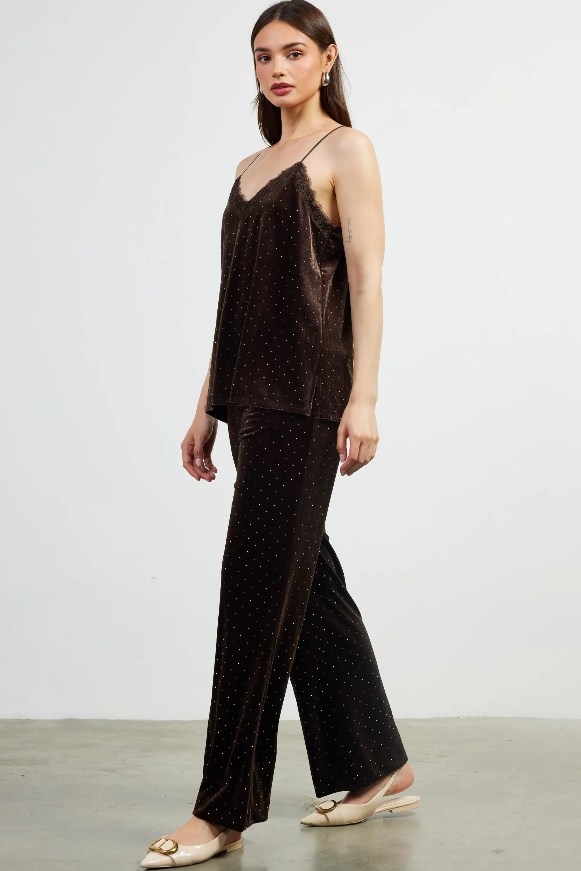 Rhinestone Velvet Cami