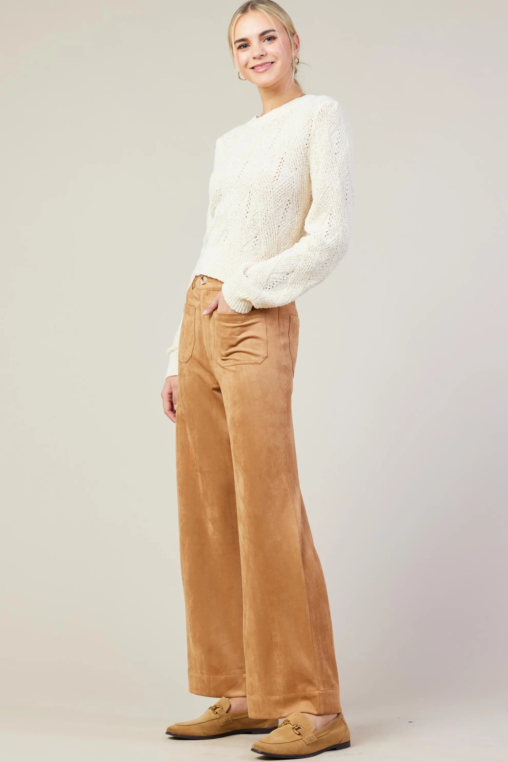 Rhomboid Pattern Crew Neck Sweater