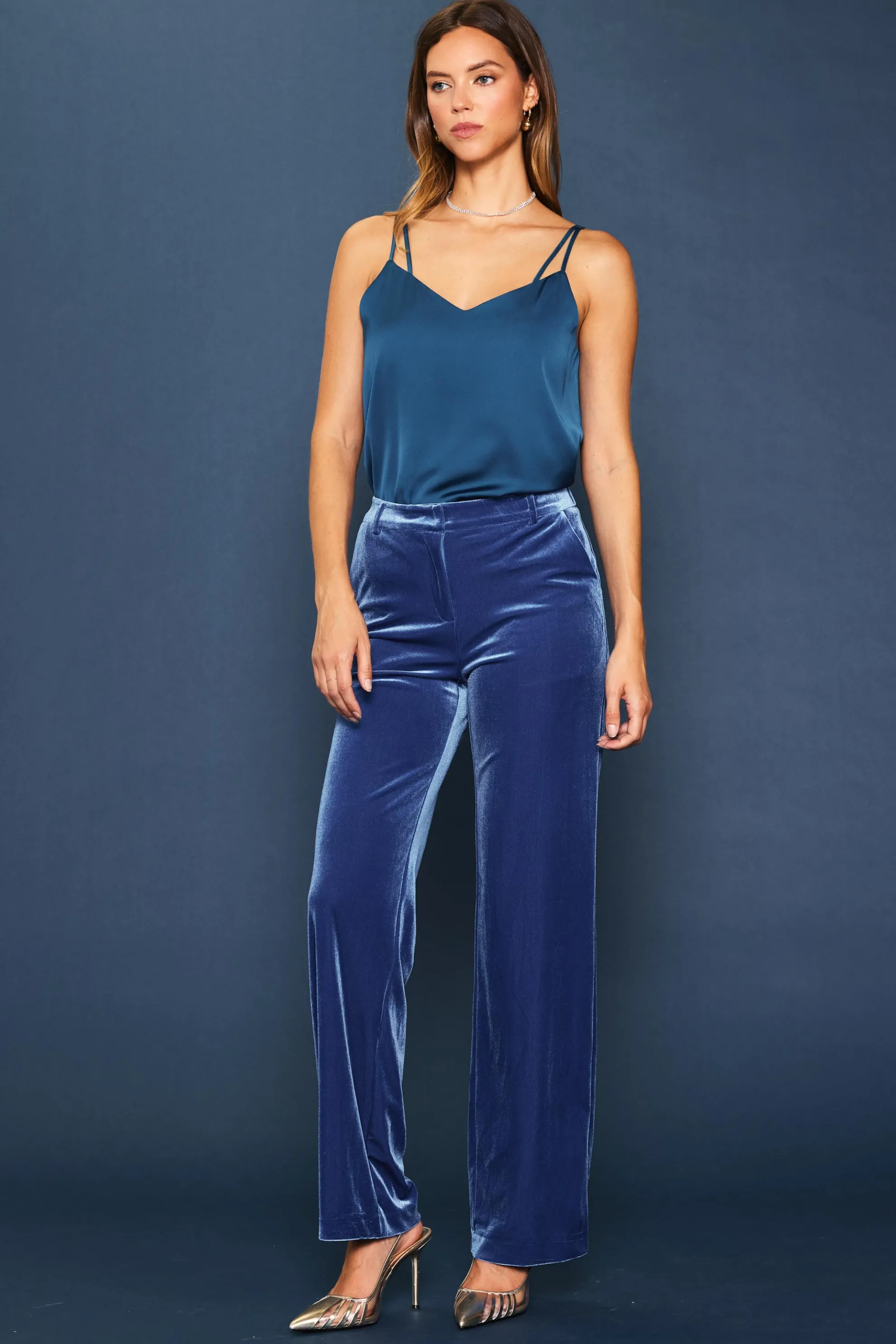 Velvet Wide Leg Pants