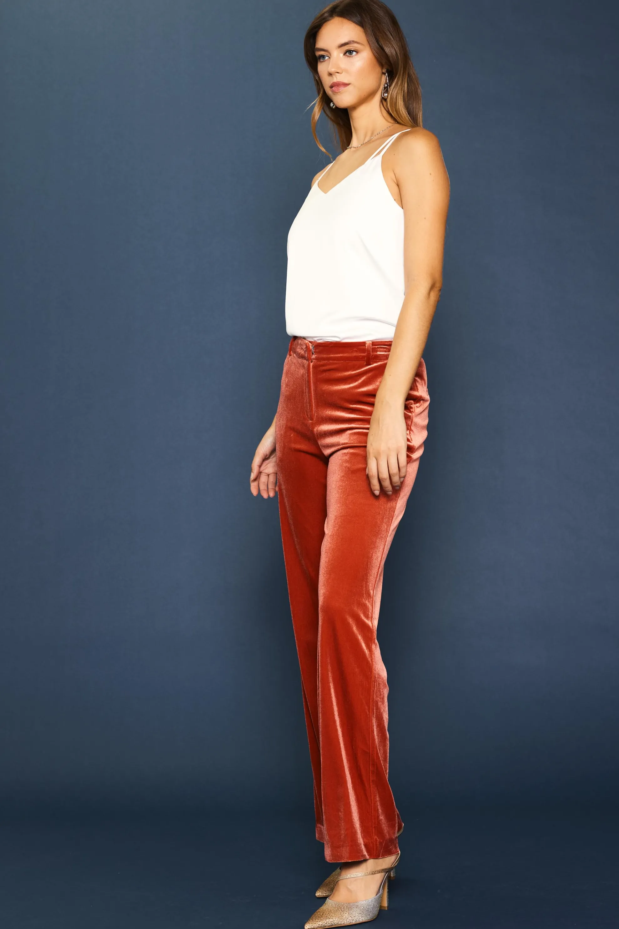 Velvet Wide Leg Pants