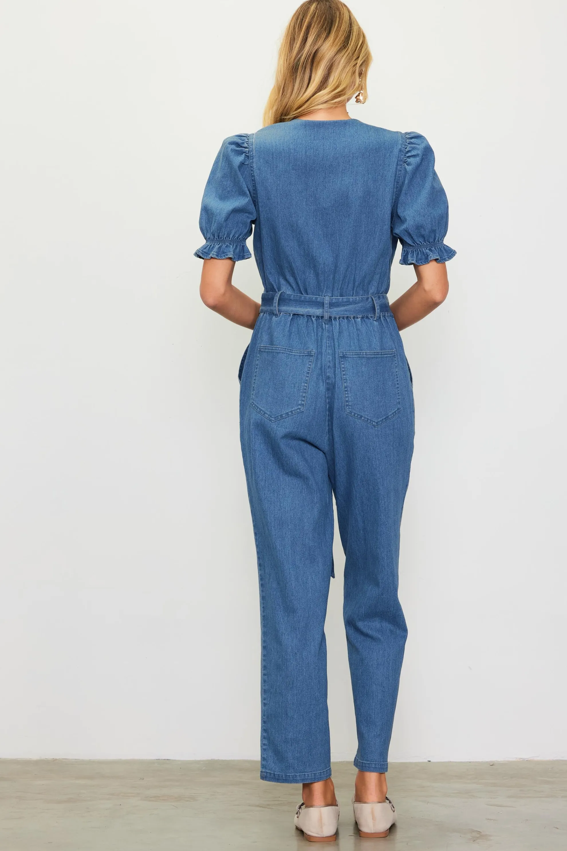 Light Washed Denim Jumpsuit