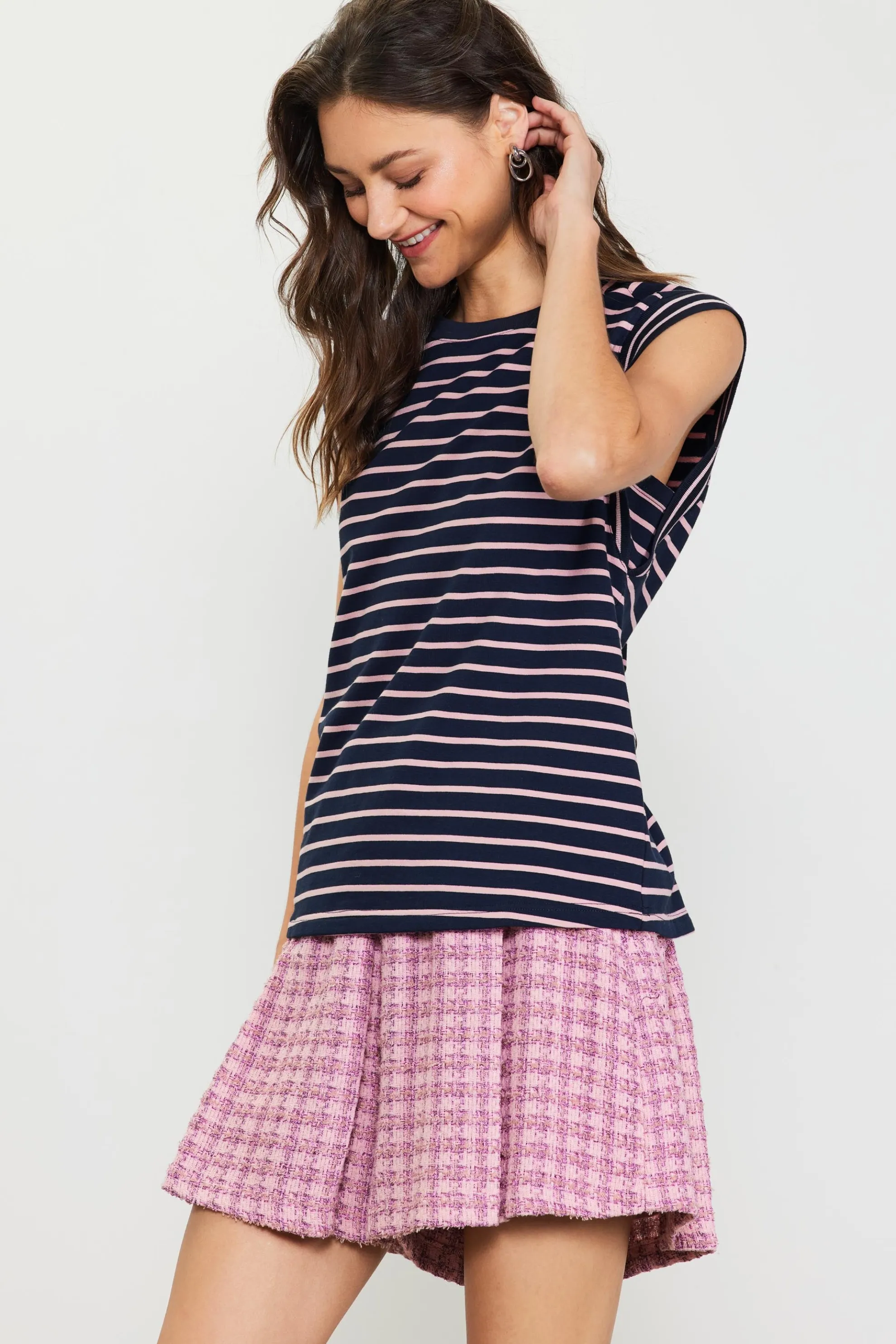 Striped Sleeveless Rib Top