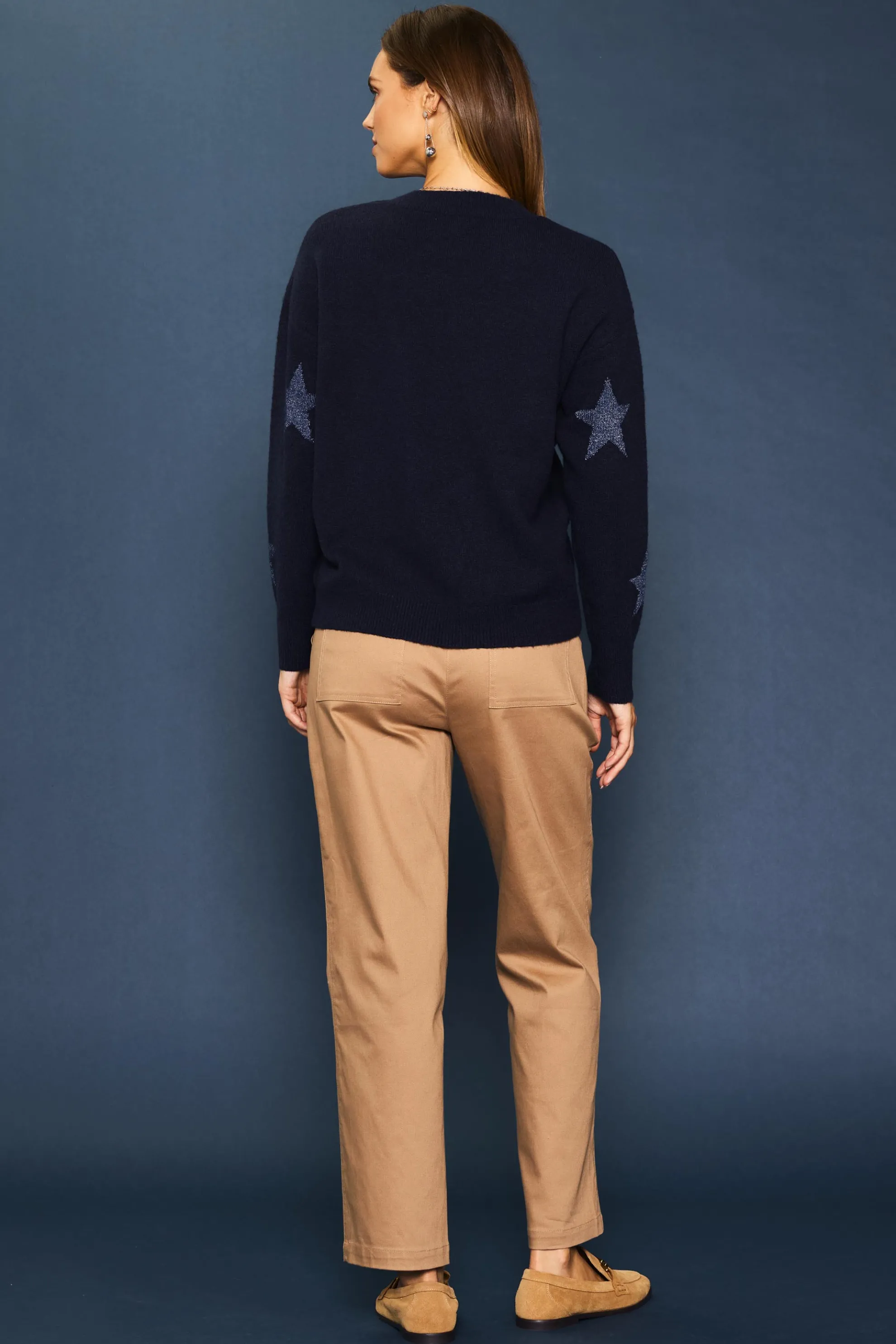 Lurex Star Print Sweater