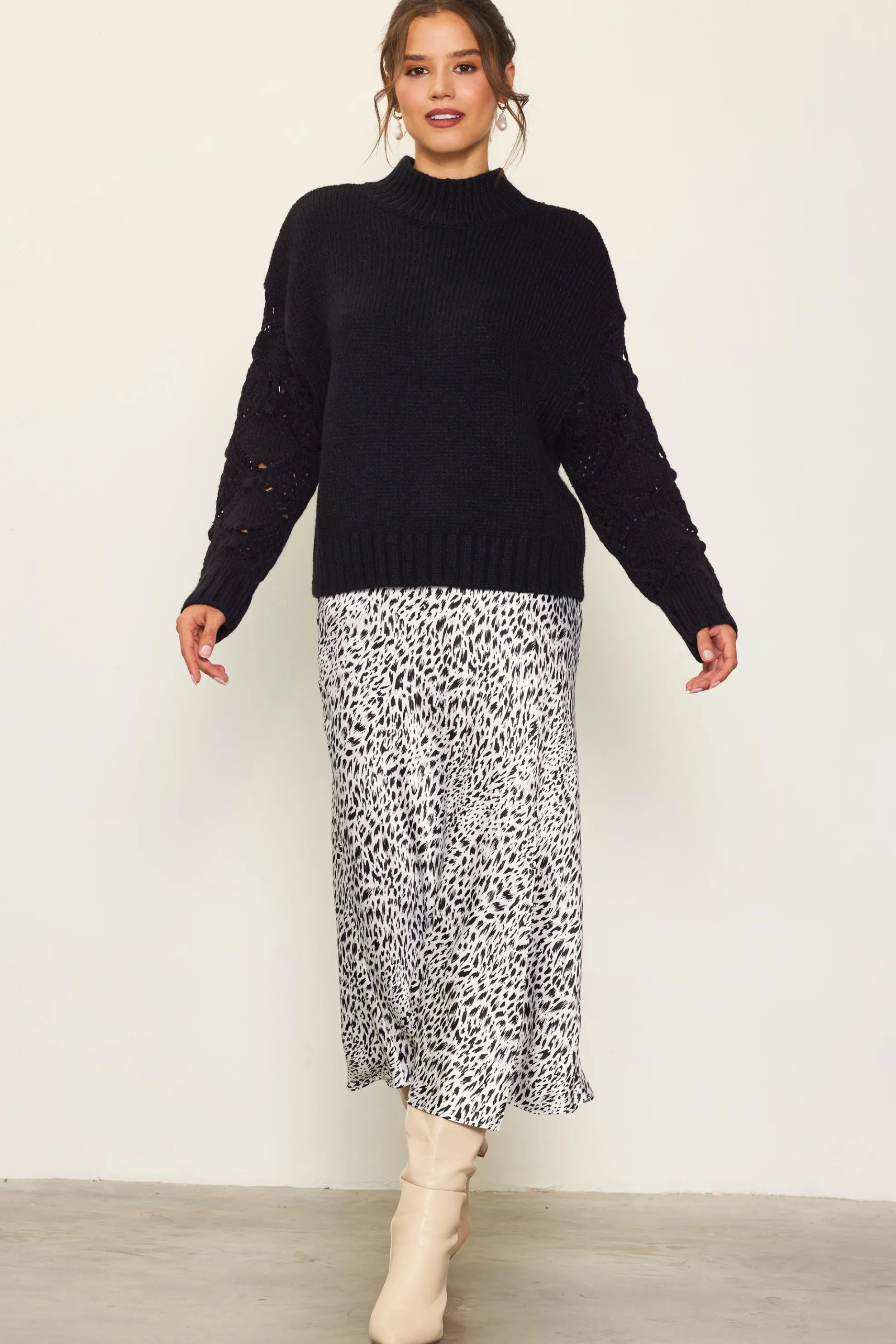 Ribbed Mock Neck Sweater