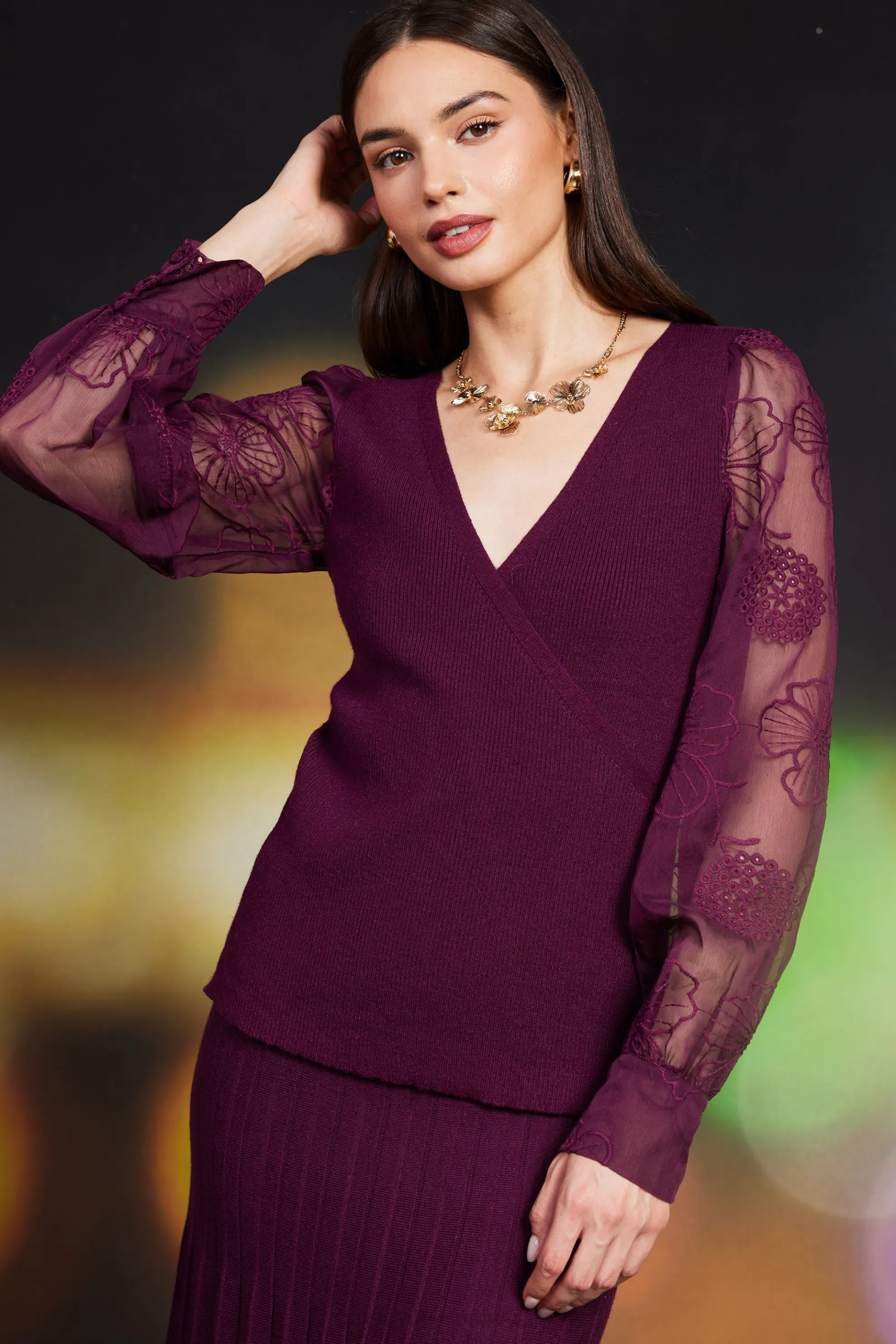 Rowan Sweater Floral Embroidery Sleeves