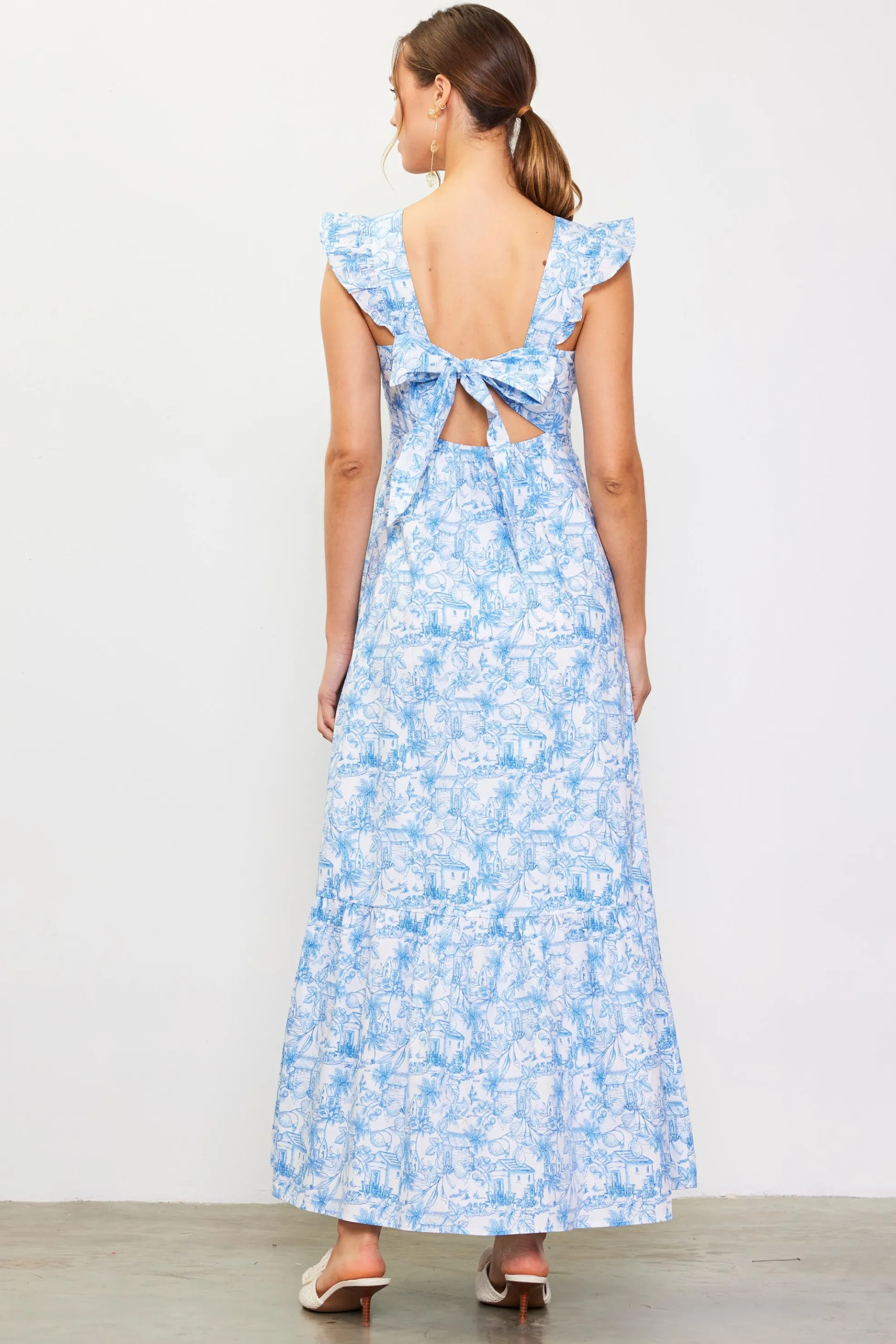 Daphne Floral Print Ruffled Maxi Dress