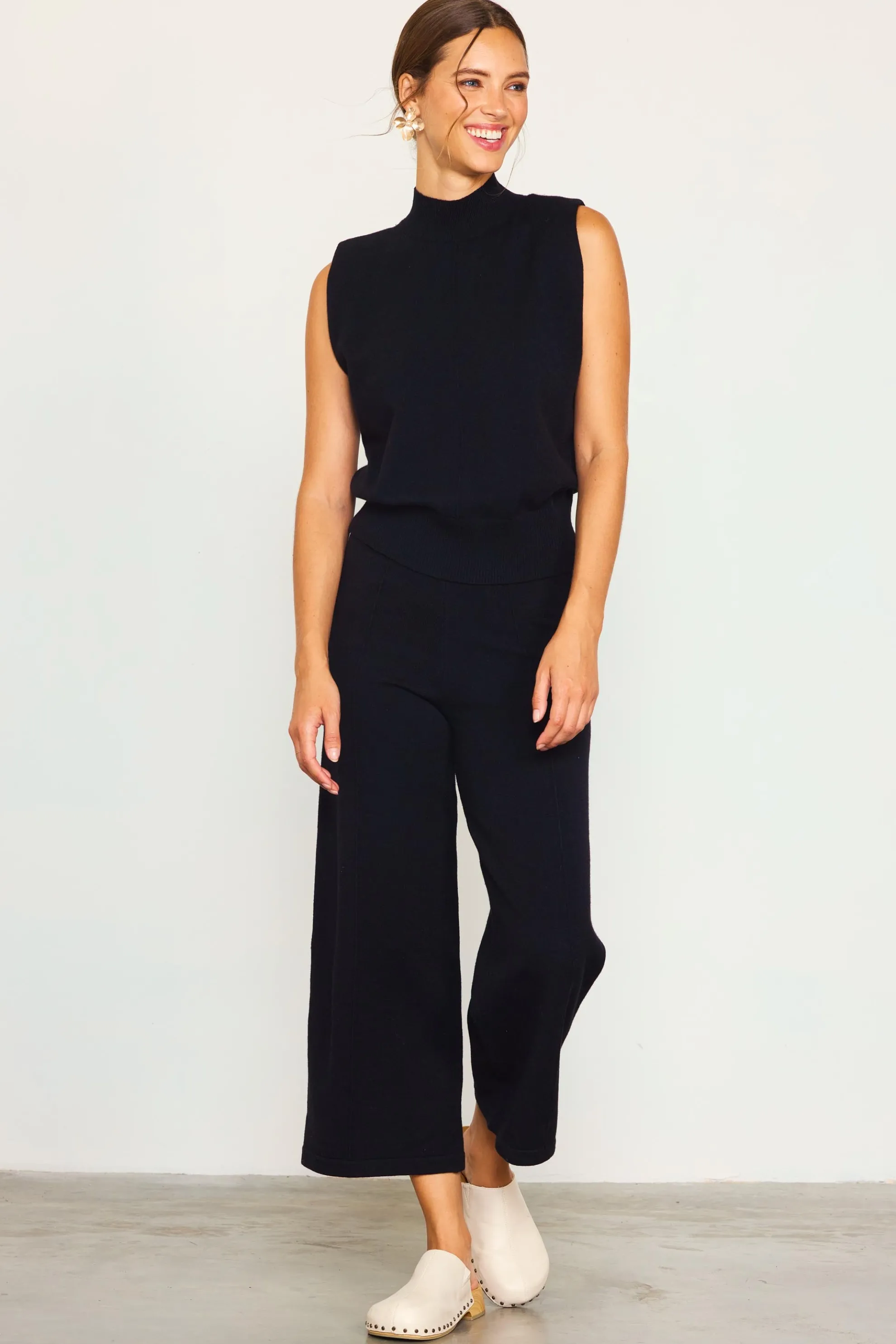 Mock Neck Sleeveless Knit Top