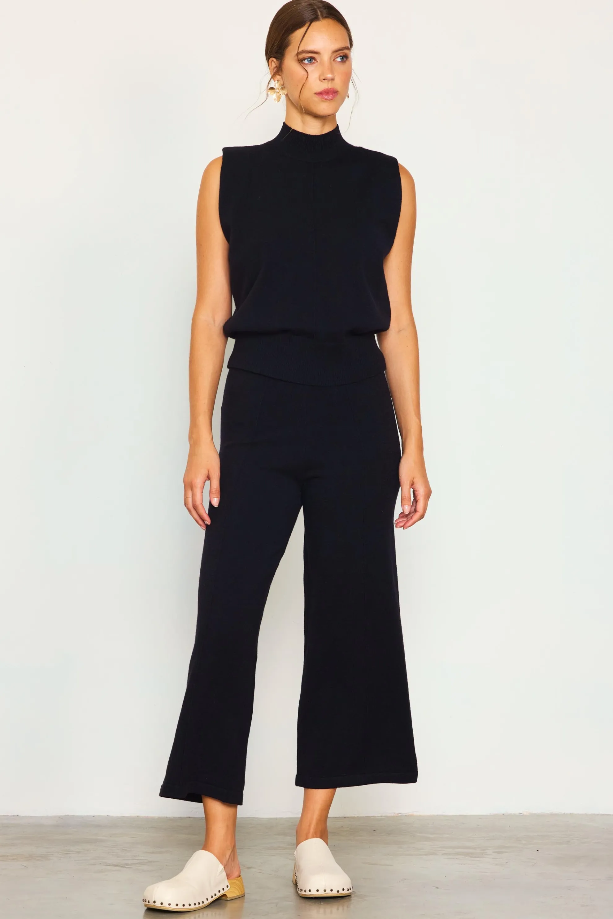 Mock Neck Sleeveless Knit Top