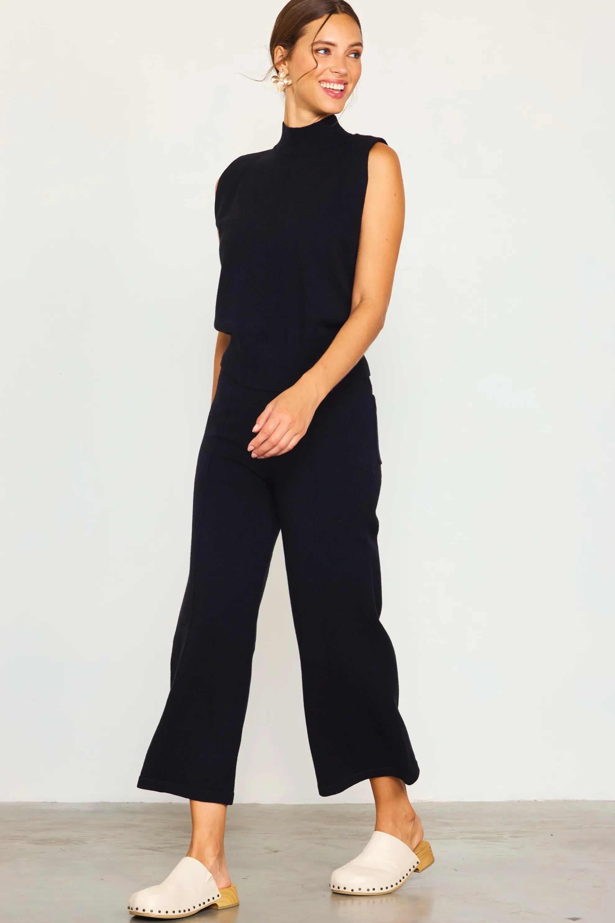 Mock Neck Sleeveless Knit Top