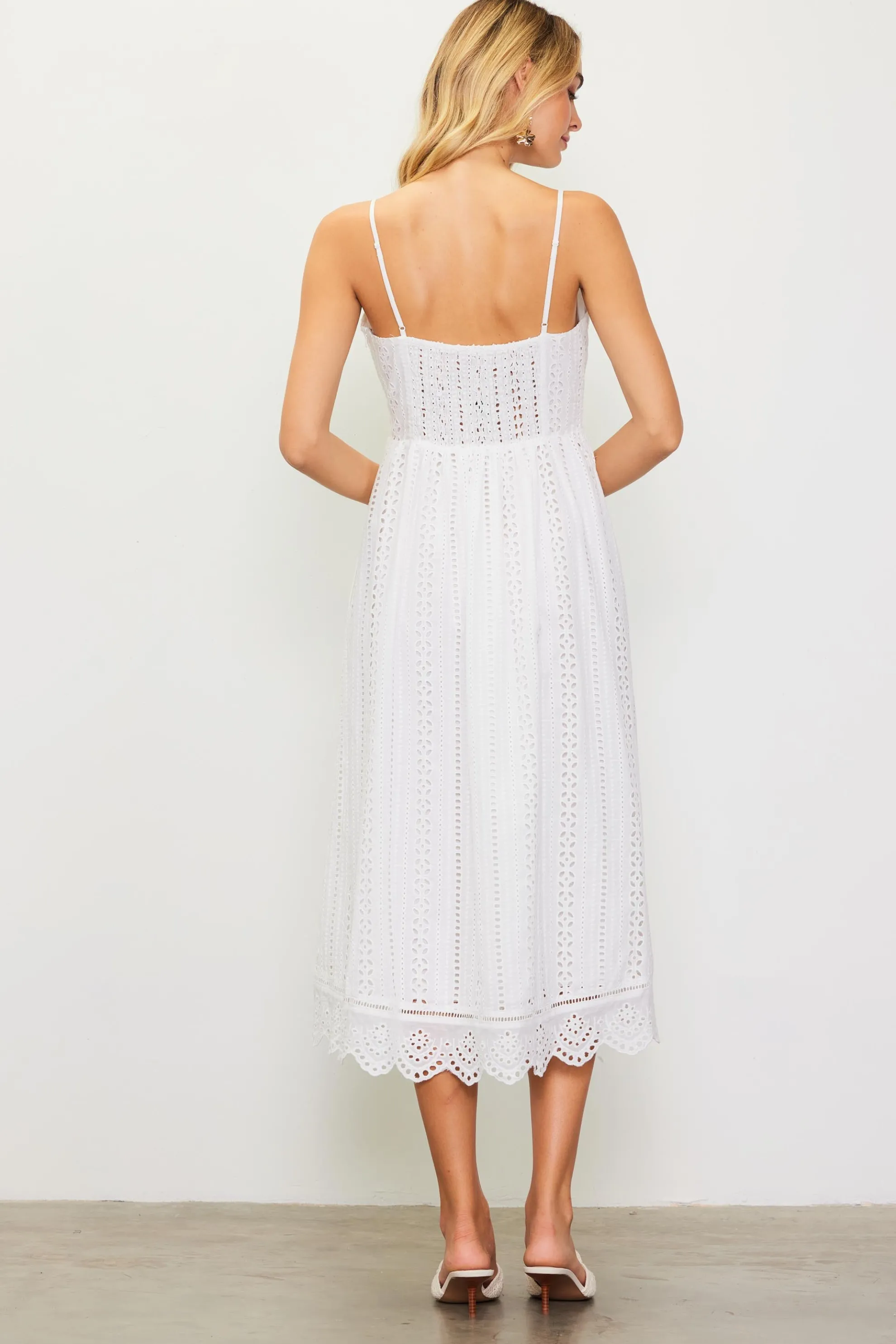 Eyelet Lace Midi Dress