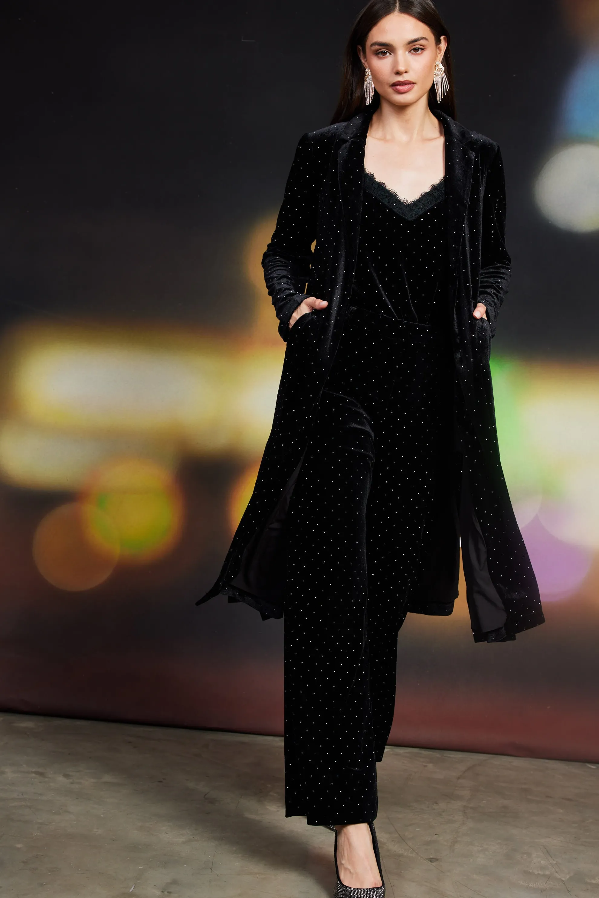 Rhinestone Velvet Cami