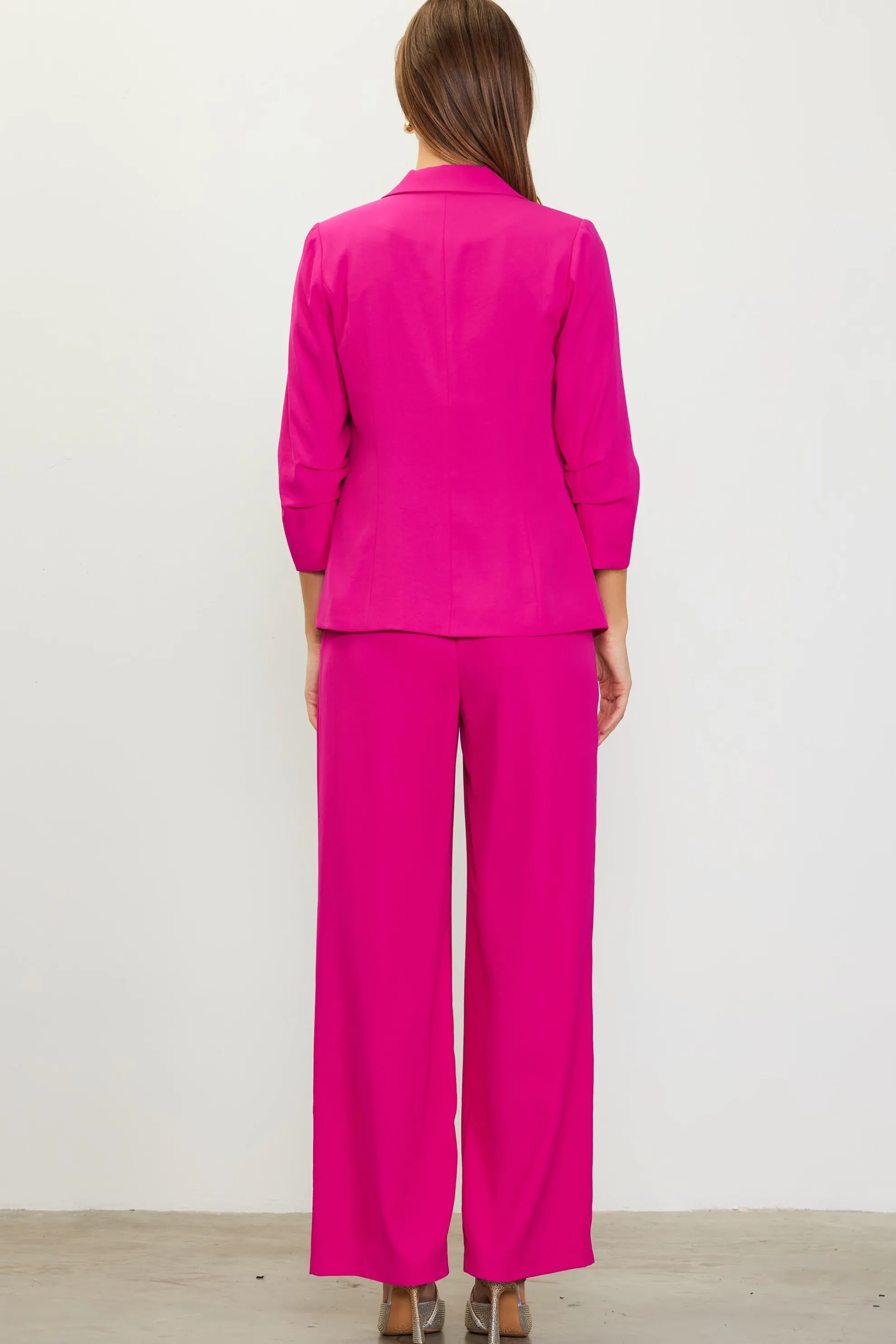 Recycled Shirred Sleeve Blazer