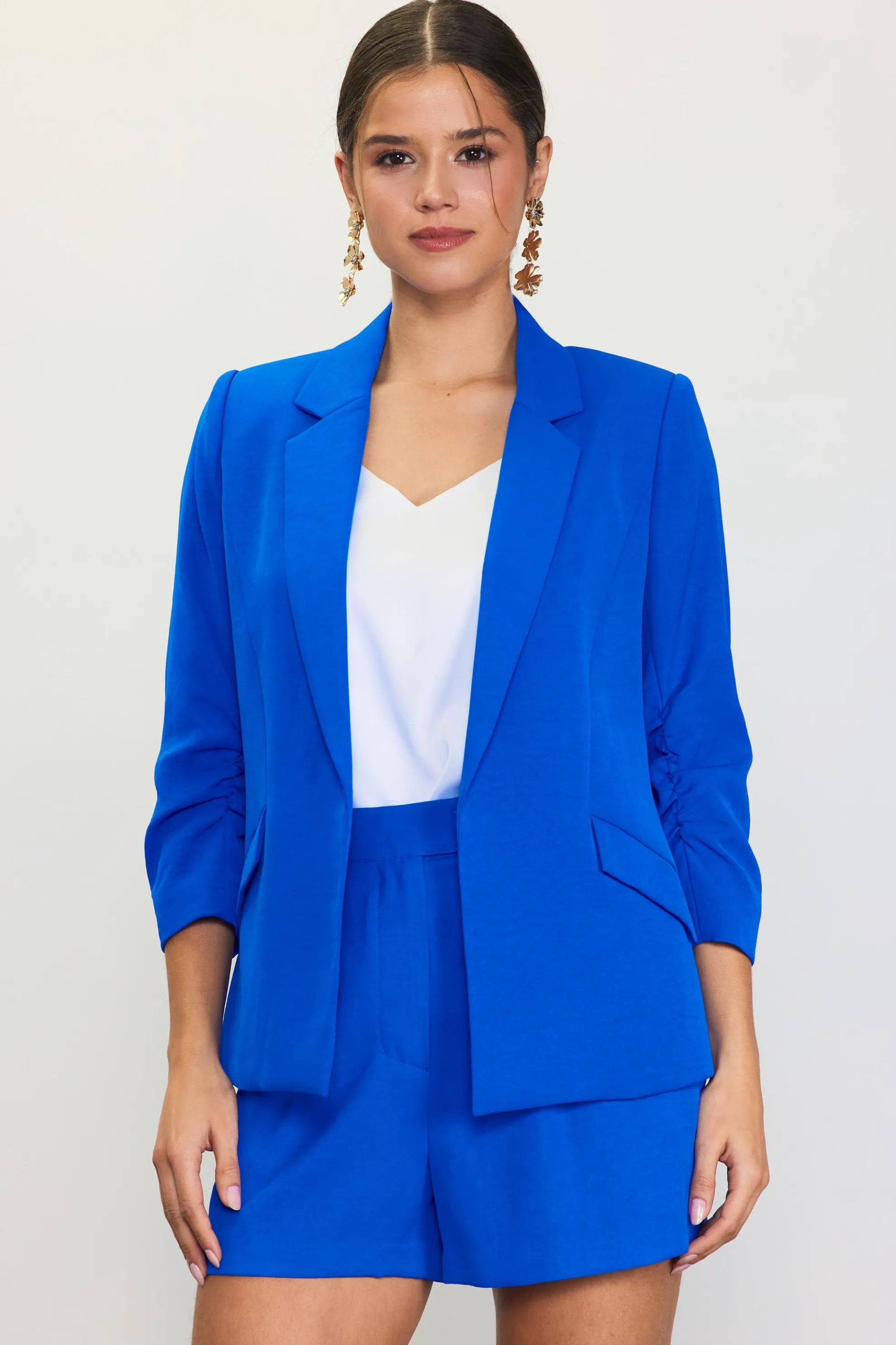 Recycled Shirred Sleeve Blazer