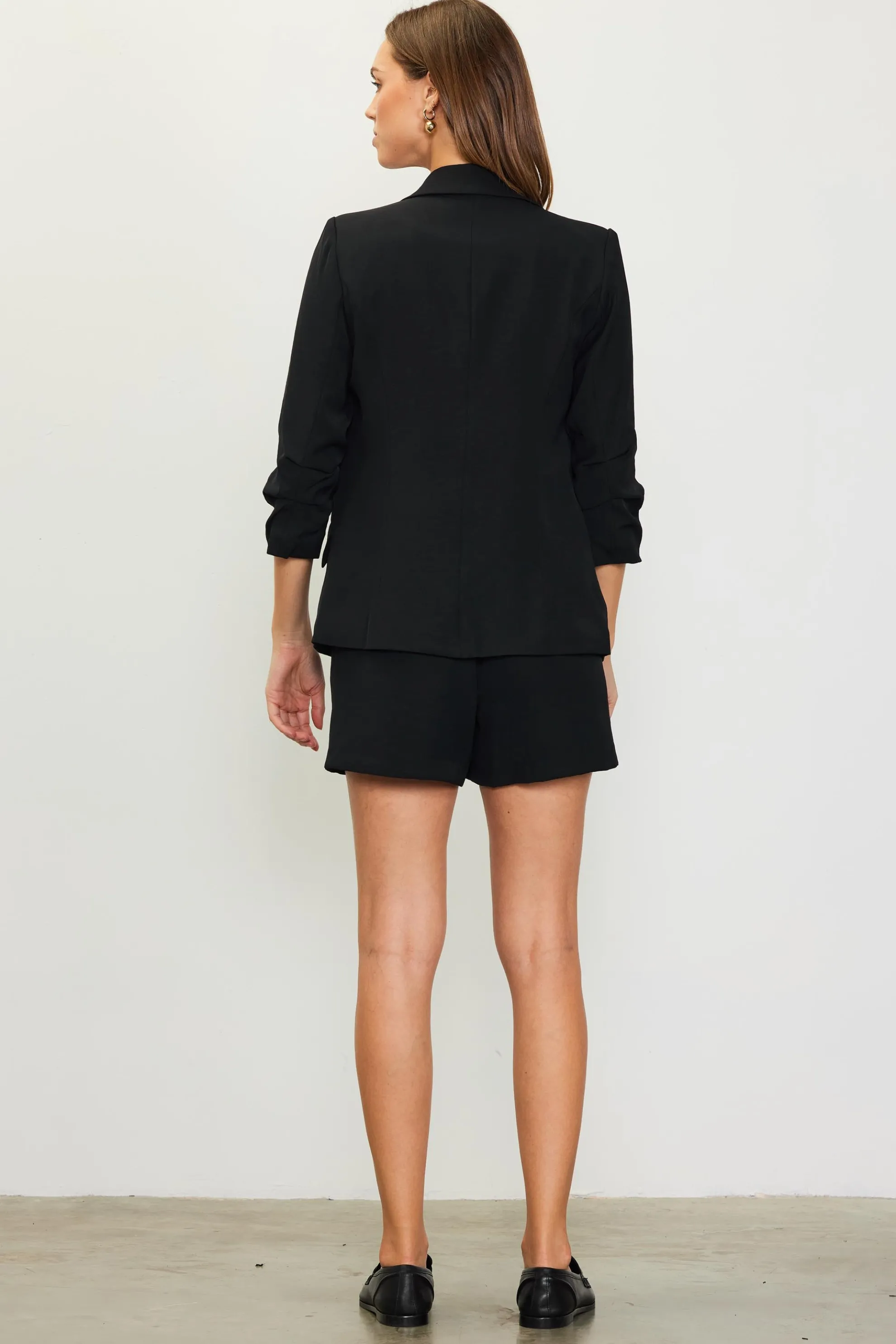 Recycled Shirred Sleeve Blazer