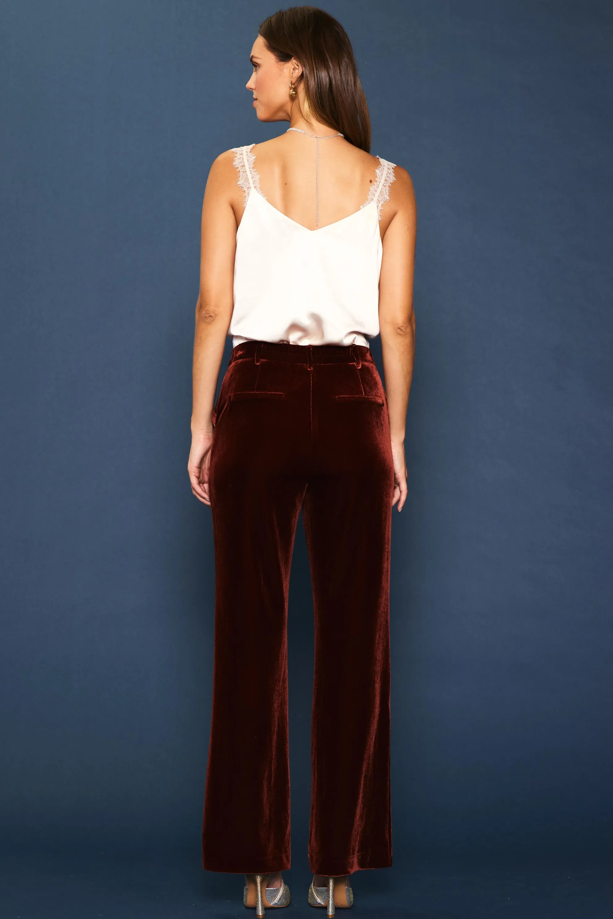 Velvet Wide Leg Pants