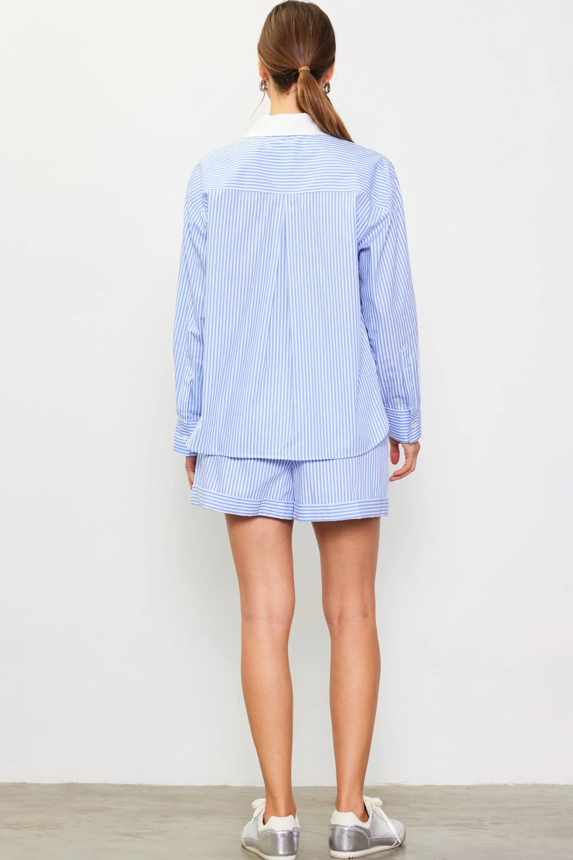 Striped Shirt with Contrast Detail