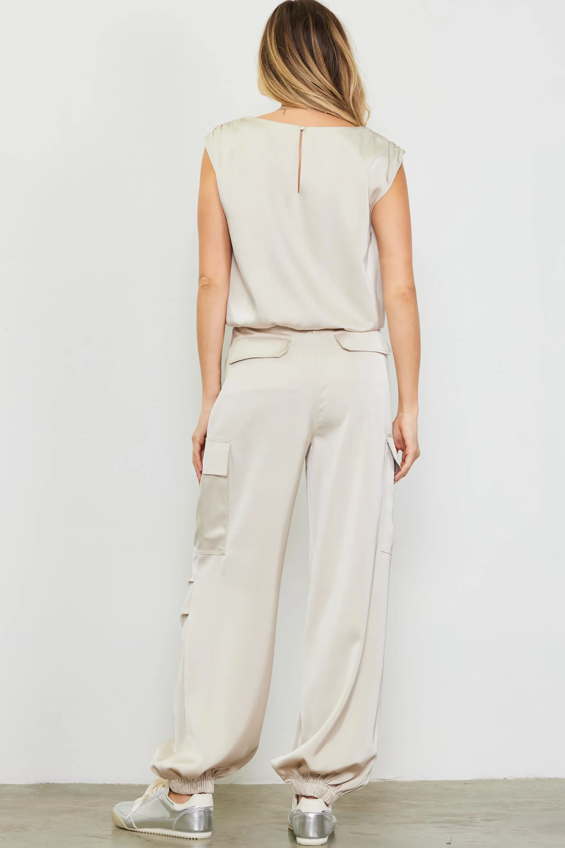 Satin Cargo Pants