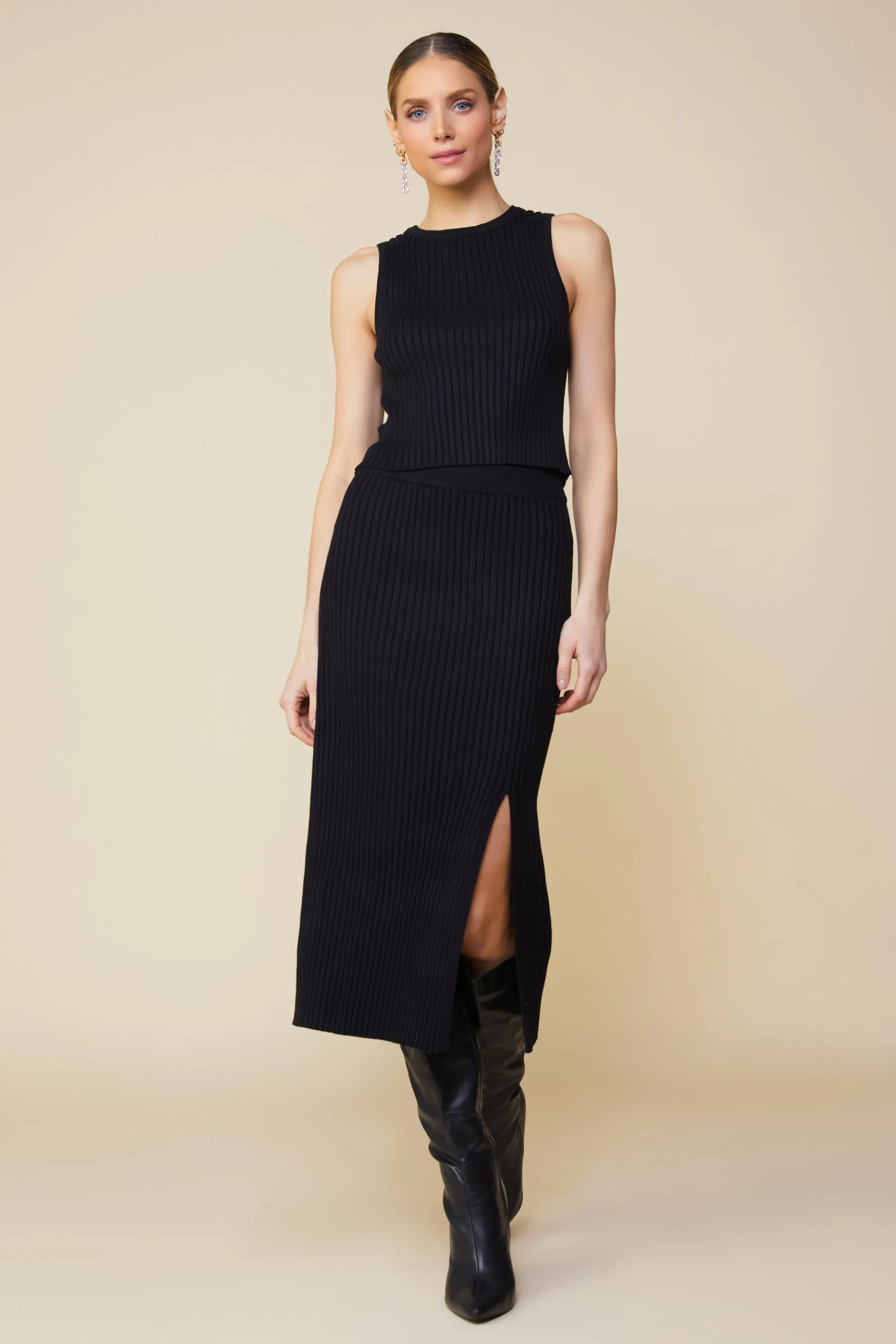 Ribbed Knit Sleeveless Top