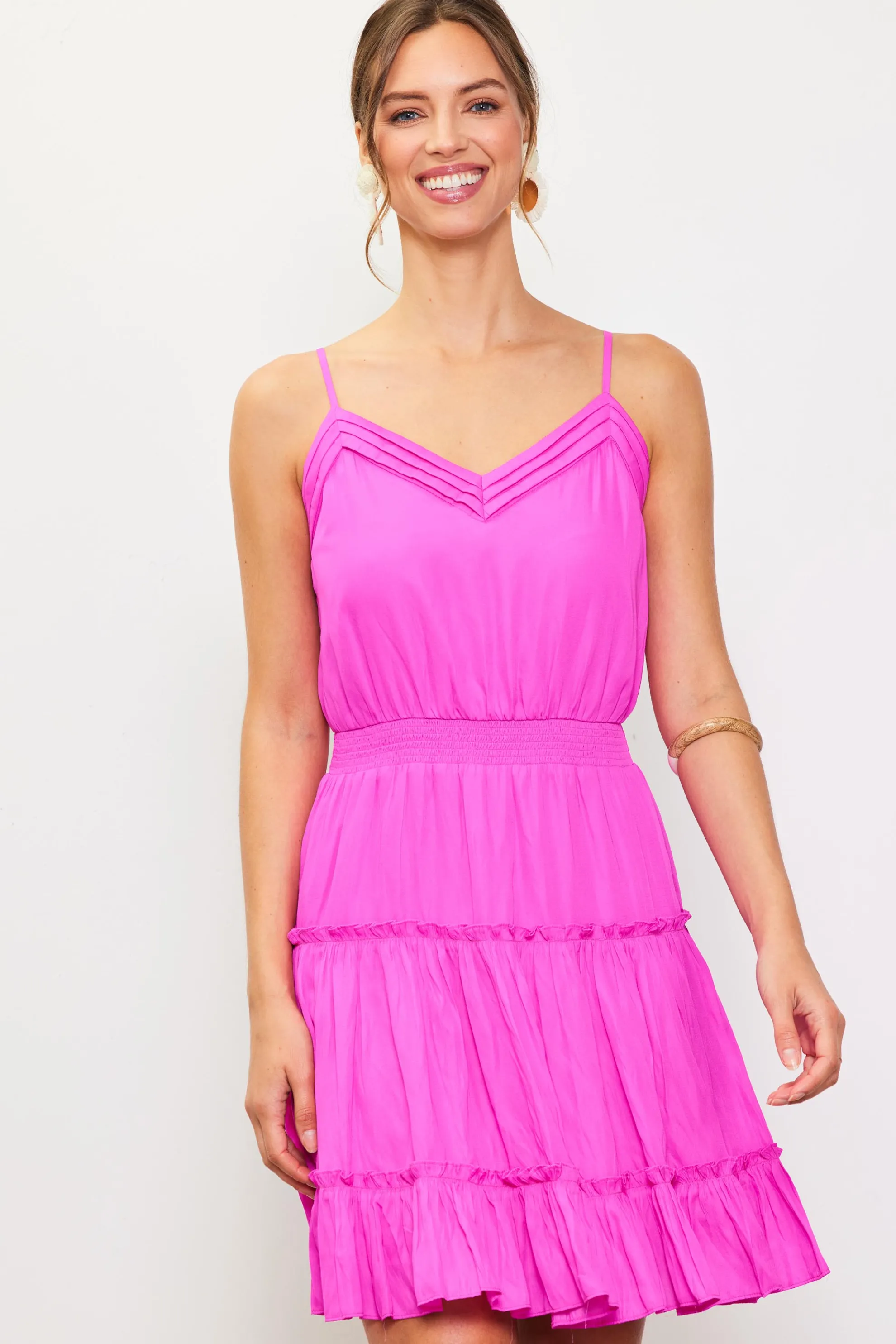 Smocked Waist Mini Dress